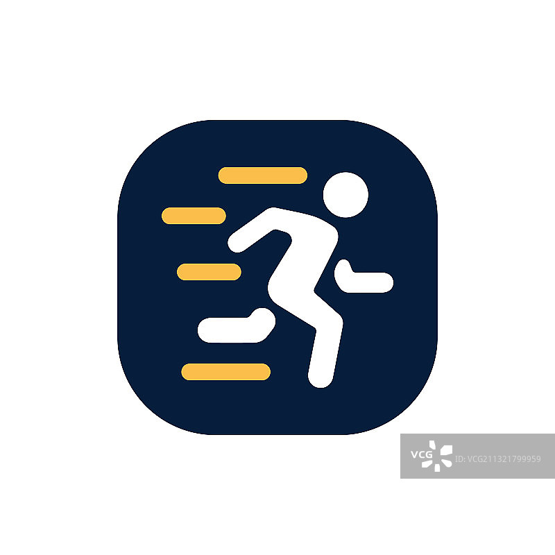 潮流扁平风格跑步图标图片素材