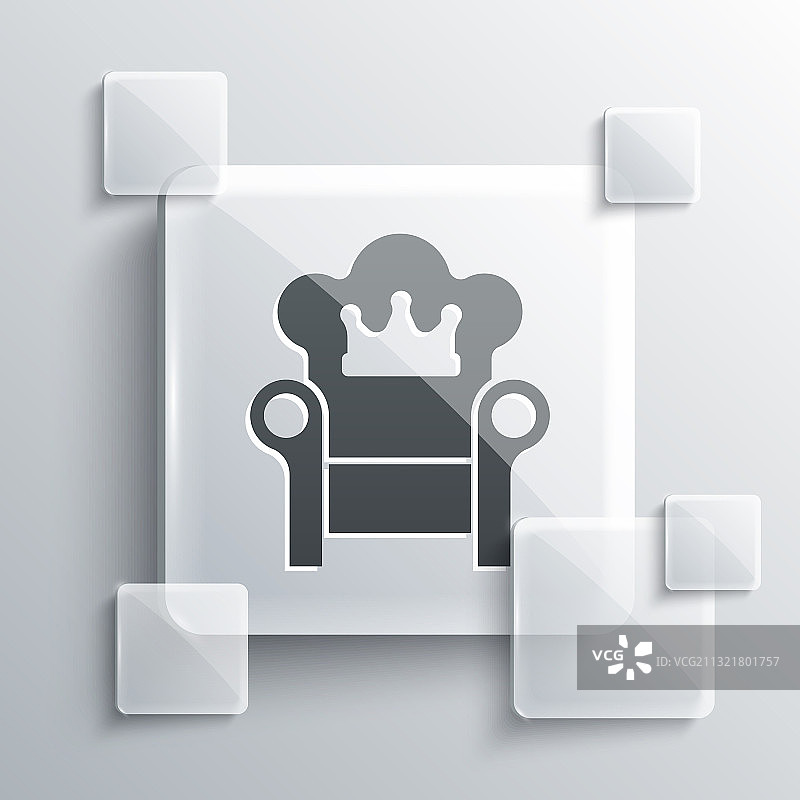 灰色背景上的灰色中世纪王座图标图片素材