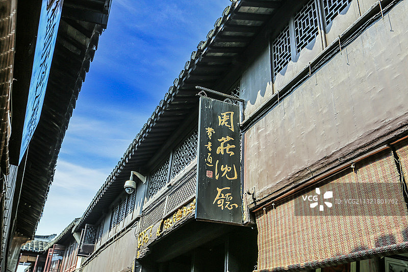 江苏苏州昆山周庄沈厅大门（入口）图片素材
