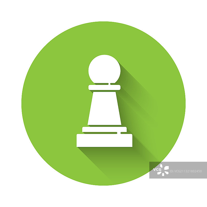 带有长阴影的白色国际象棋图标图片素材