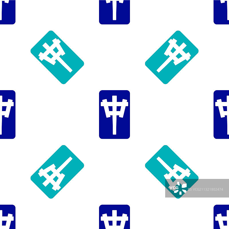 蓝色麻将牌图标无缝图案图片素材