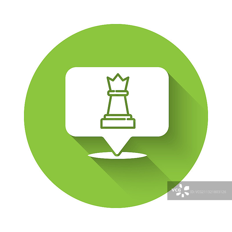 带有长阴影的白色国际象棋图标图片素材