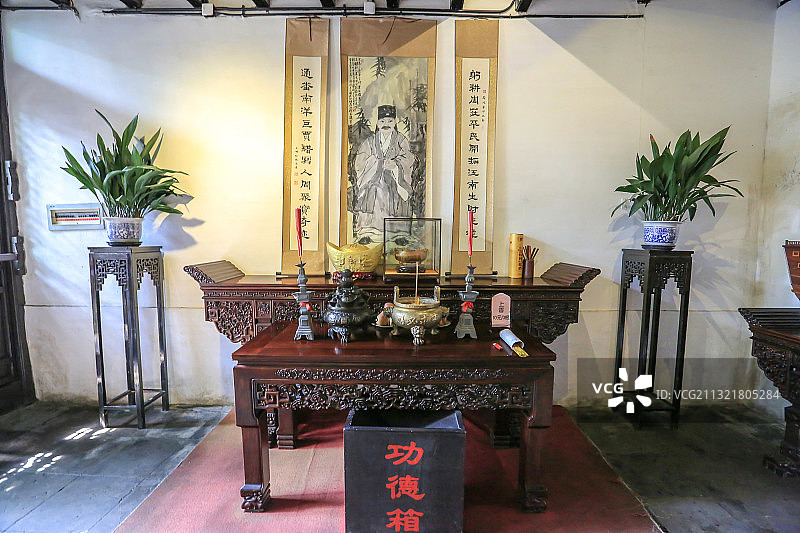 江苏苏州昆山周庄沈厅一角图片素材