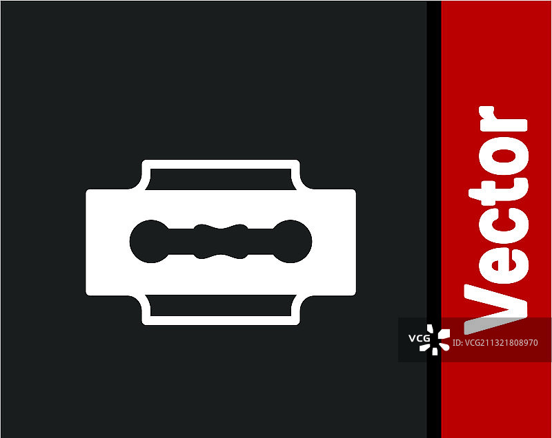 黑色背景上的白色刀片剃须刀图标图片素材