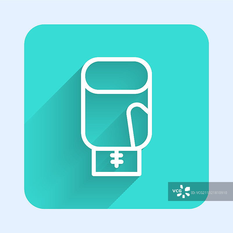 带有长阴影的白色拳击手套图标图片素材