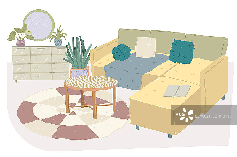 斯堪的纳维亚风格客厅室内设计图片素材