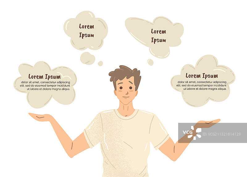 被思想泡沫包围的男人图片素材