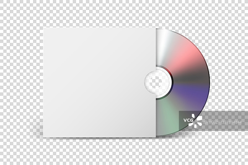3D拟真CD/DVD光盘与纸质封套图片素材