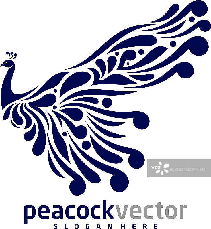 孔雀鸟logo设计模板图片素材