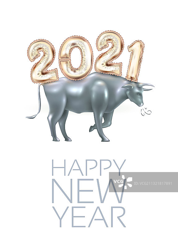 中国风2021牛年新年快乐图片素材