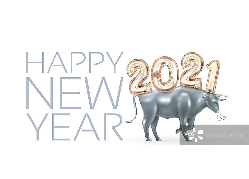 中国风2021牛年新年快乐图片素材