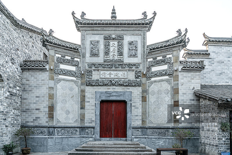 中国徽派建筑民居大门图片素材