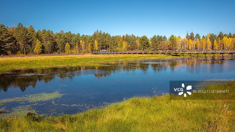 黑龙江漠河大兴安岭地区秋季风光图片素材