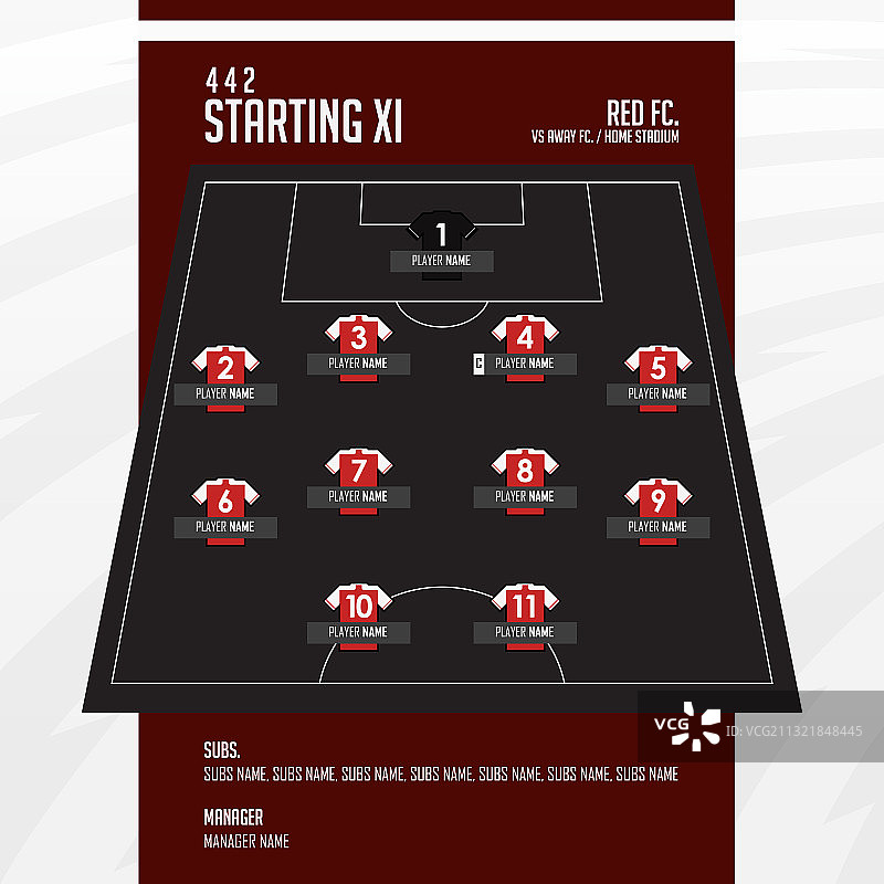 足球比赛阵容信息图图片素材