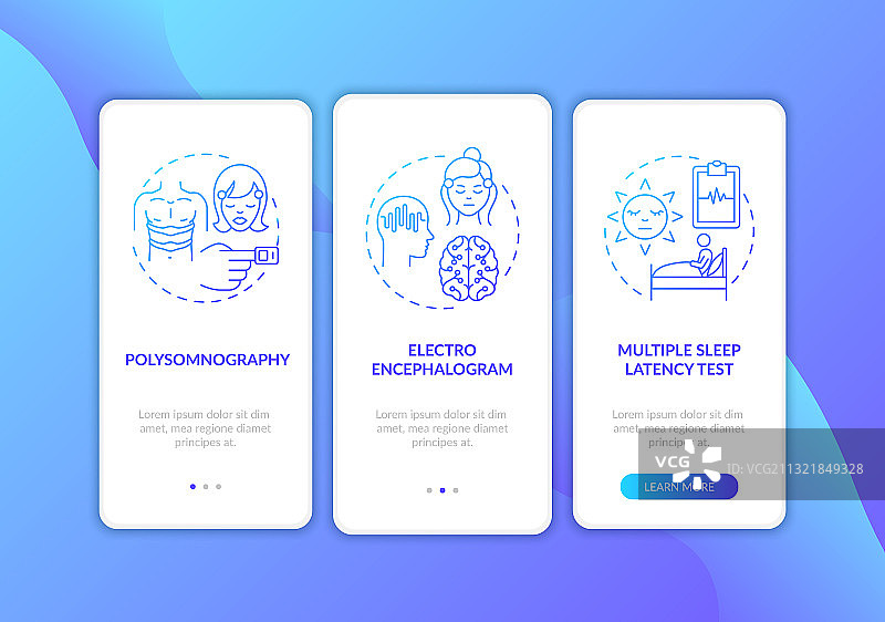 白天小憩学习蓝色渐变引导页图片素材