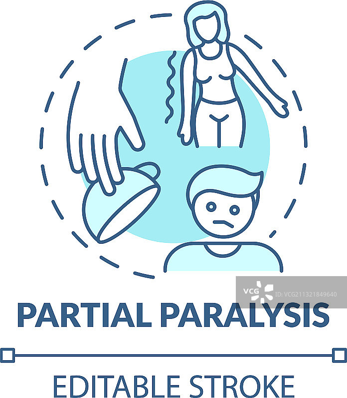 绿松石色局部瘫痪概念图标图片素材