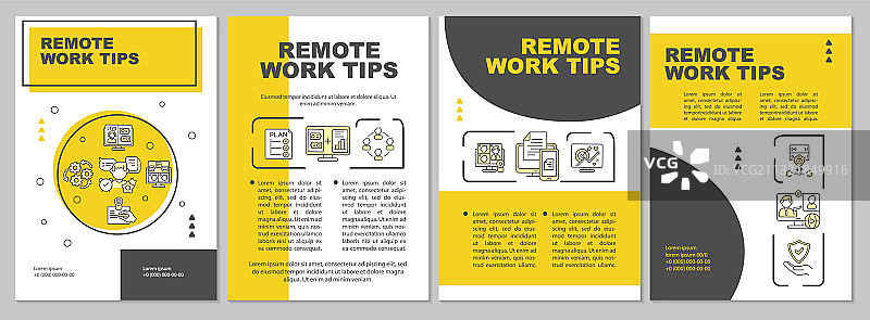 远程办公技巧宣传册模板图片素材