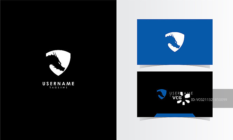 龙盾牌标志名片图片素材