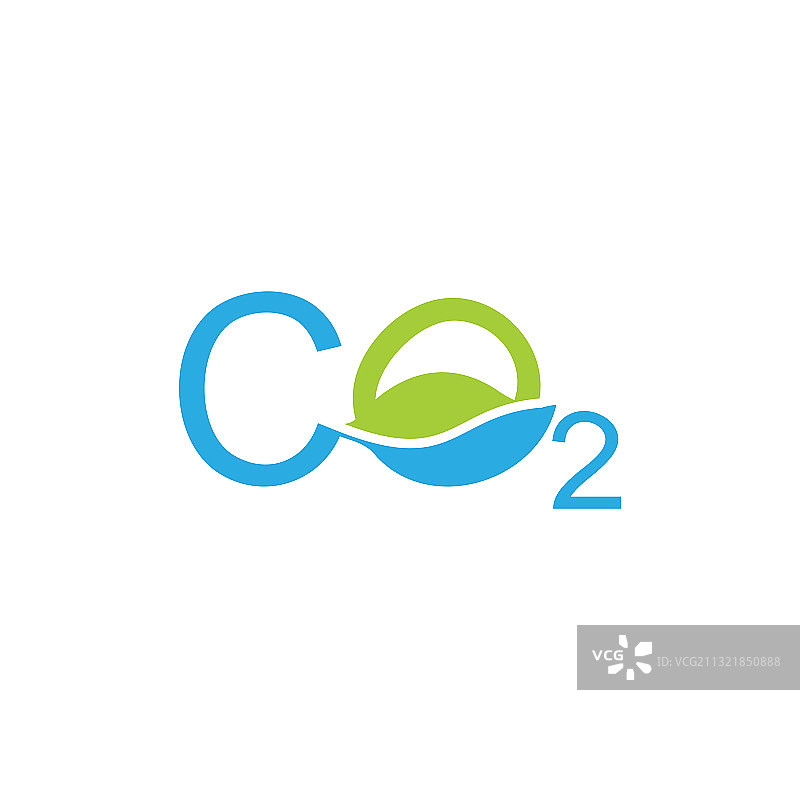CO2字母树叶形标志图片素材