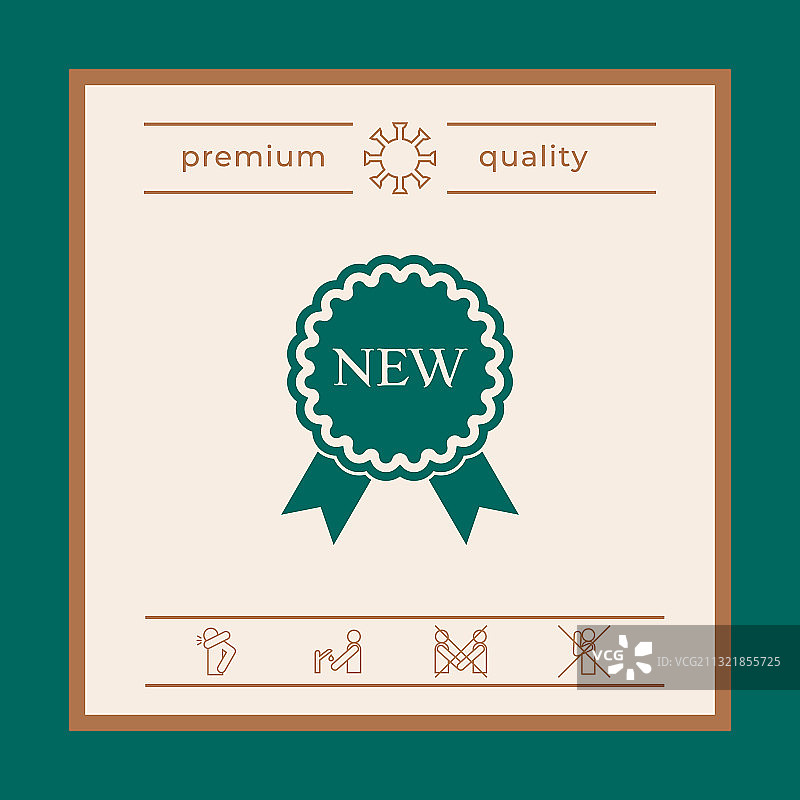 带丝带图形元素的新优惠图标图片素材