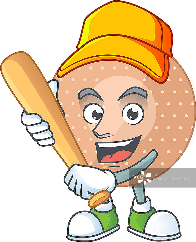 卡通绷带人手持棒球棍图片素材