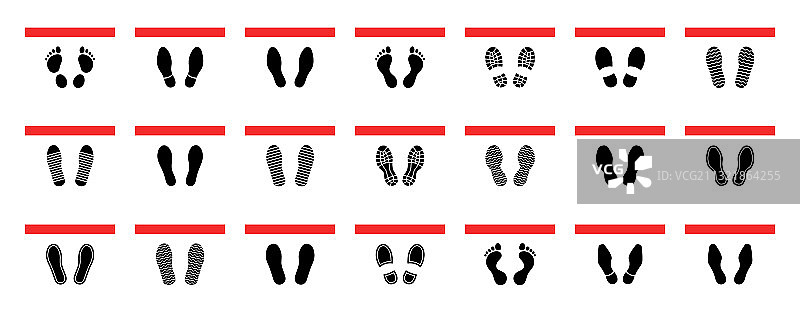 人类脚印停止标志图片素材