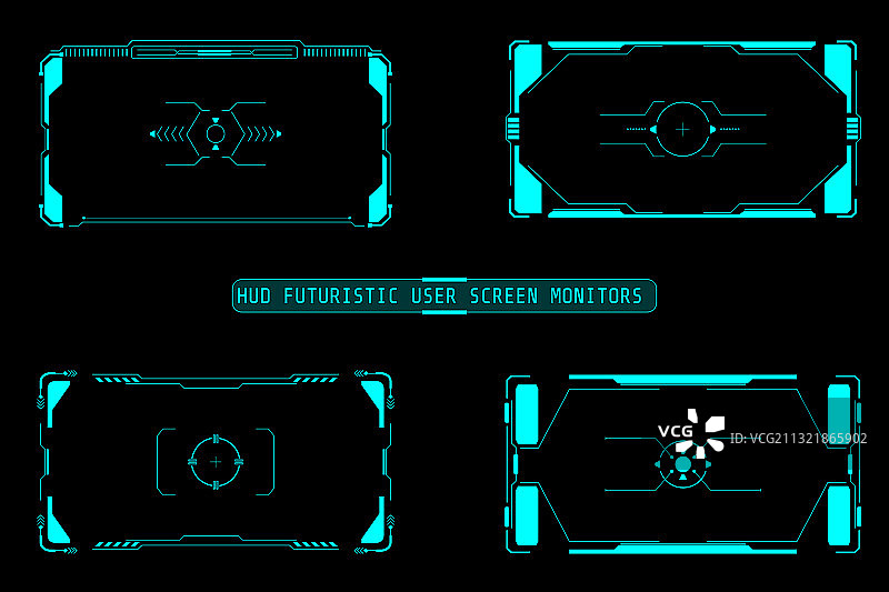HUD未来主义用户界面屏幕基本元素图片素材
