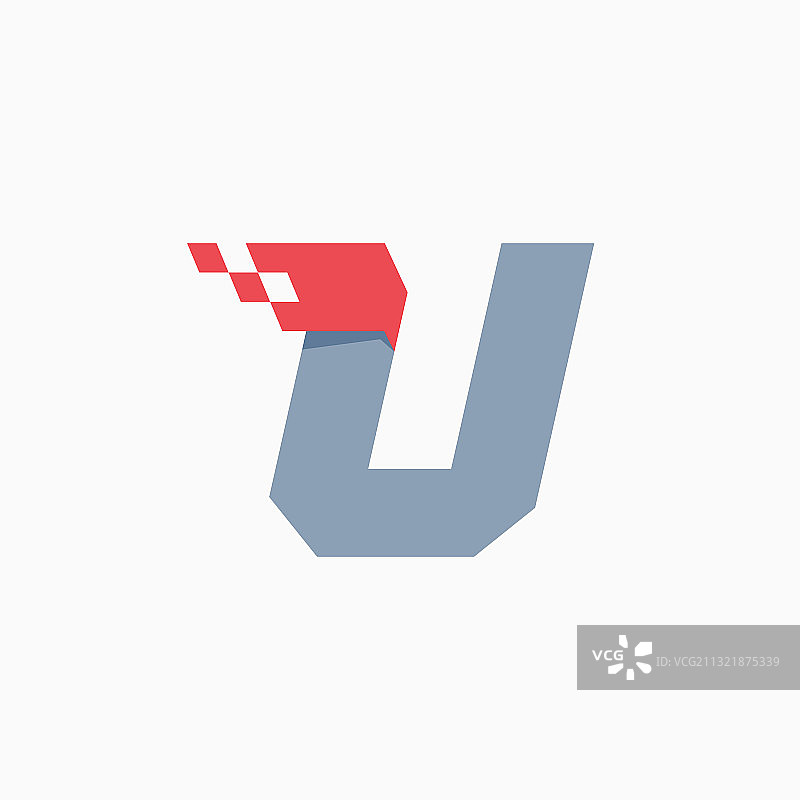 字母U出租车方格图案线条标志图片素材