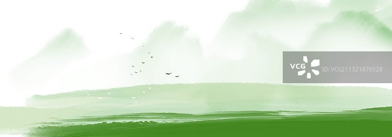 水墨中国画春天抽象背景元素插图图片素材