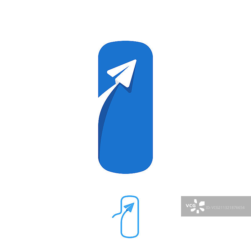 字母I标志组合，线条和负形图片素材