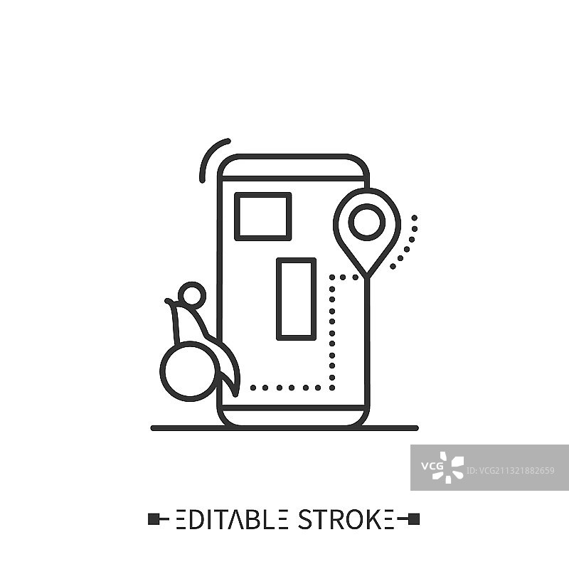 城市导航App线性图标（可编辑）图片素材