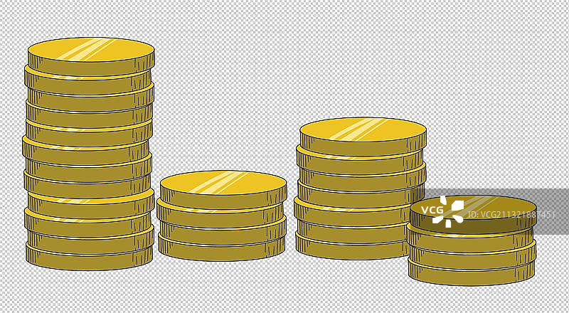 元素：金币图片素材