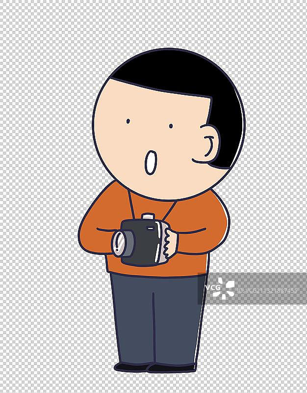 元素：拿着相机的人物图片素材