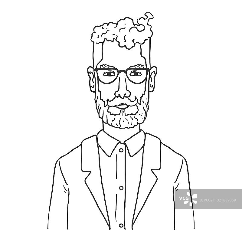 戴眼镜的潮人轮廓人物图片素材