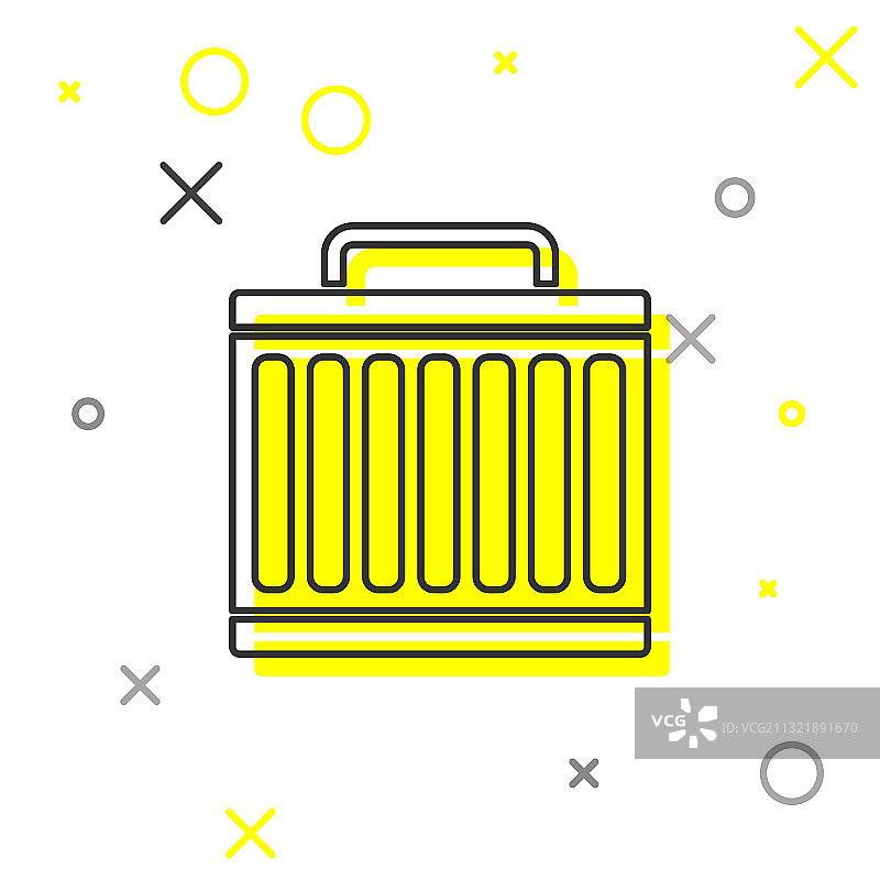 灰色线条汽车散热器冷却系统图标图片素材