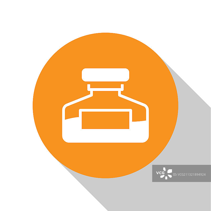 白色背景上的白色墨水瓶图标图片素材