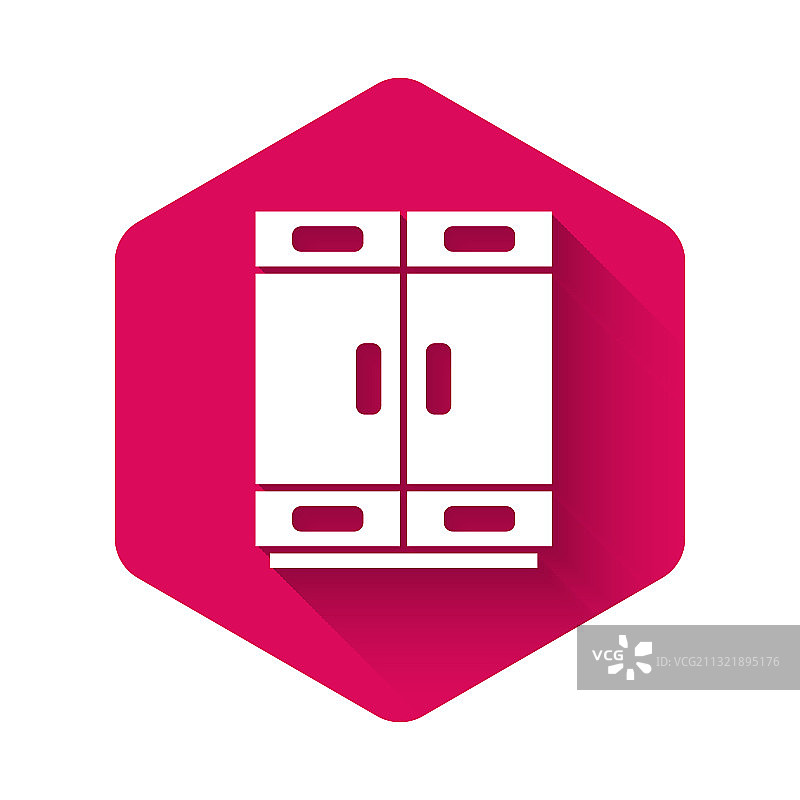 带长阴影的白色衣柜图标图片素材