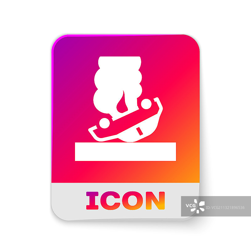 白色背景上的白色燃烧汽车图标图片素材