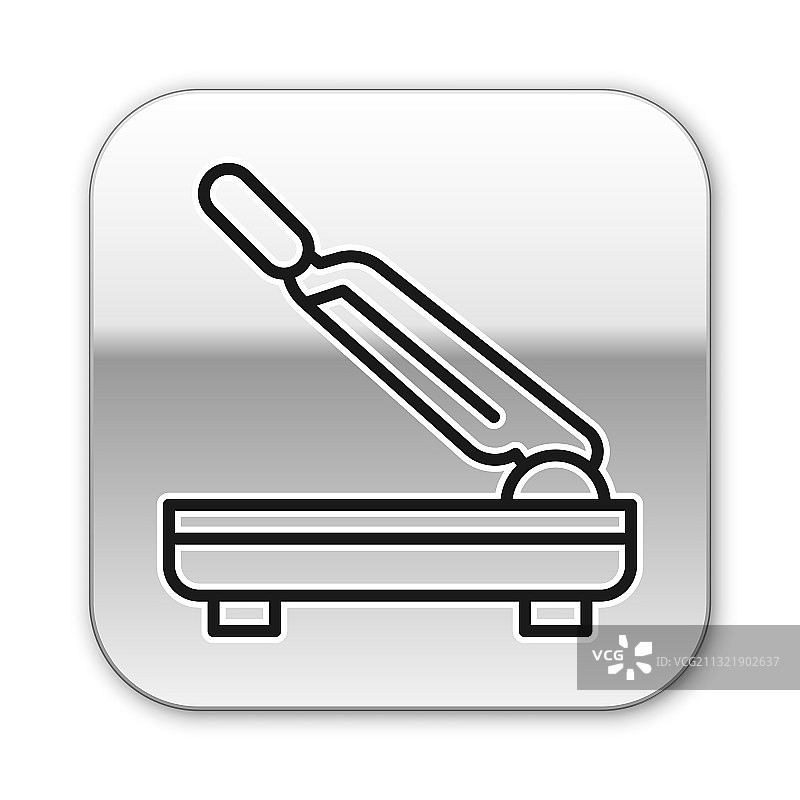 白色背景上的黑色线条裁纸刀图标图片素材