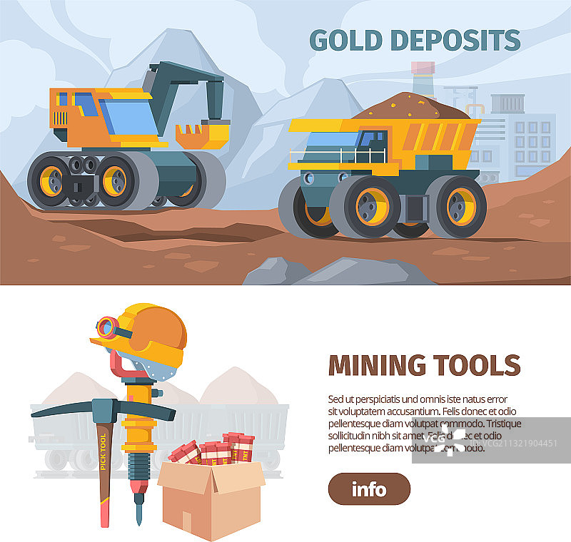 矿山开发与设备横版banner图片素材