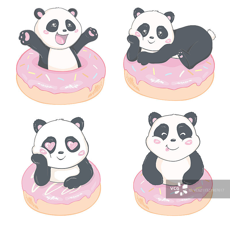 熊猫不同姿势合集图片素材