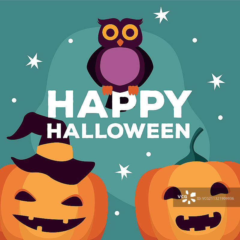 万圣节南瓜庆祝贺卡图片素材