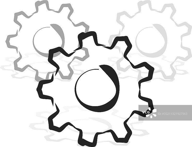抽象手绘齿轮图标符号图片素材