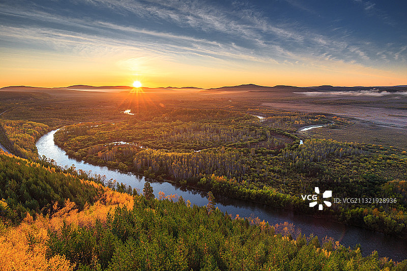 黑龙江大兴安岭地区漠河秋季风光图片素材
