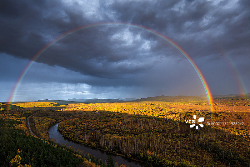 黑龙江大兴安岭地区漠河秋季风光图片素材