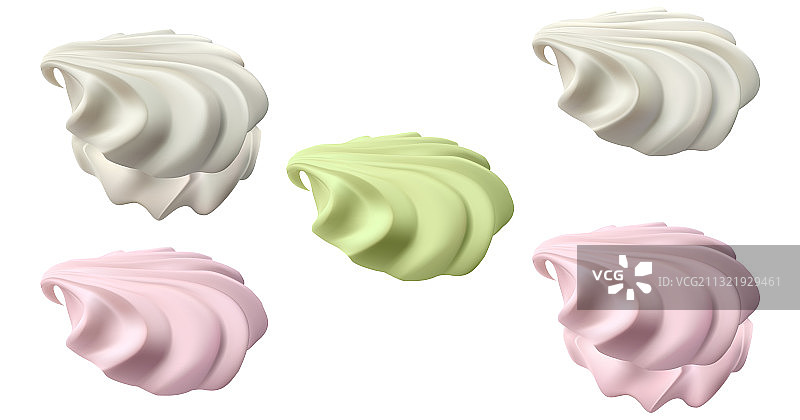 白色背景上不同颜色的棉花糖图片素材