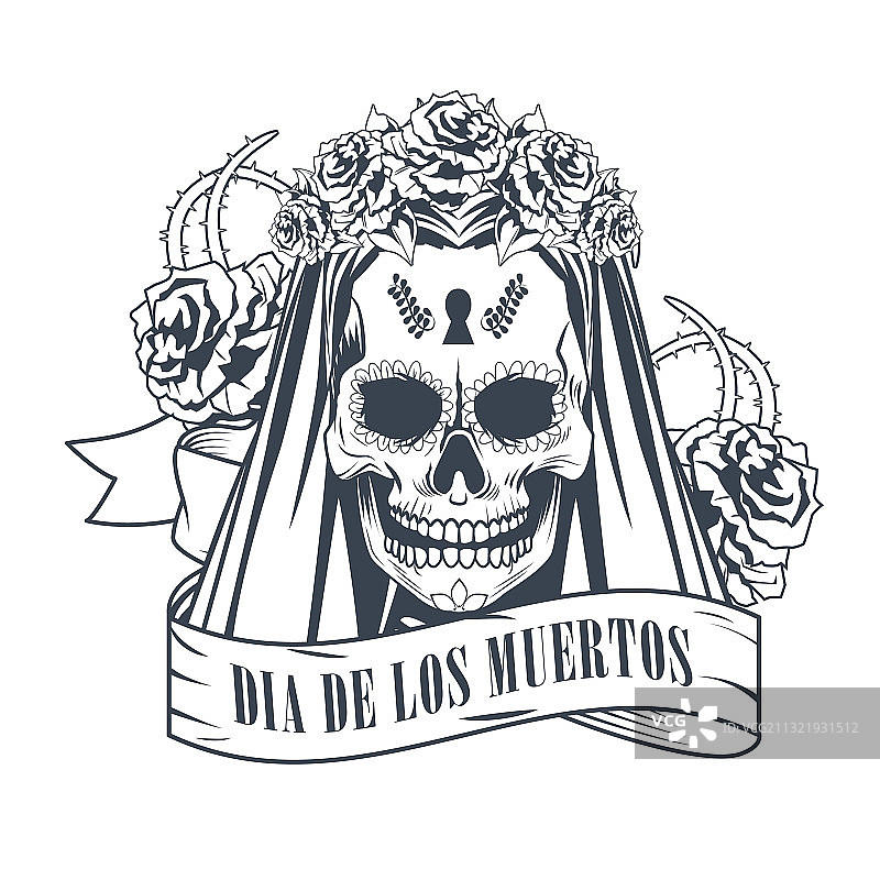 亡灵节庆祝活动，骷髅妆女子图片素材