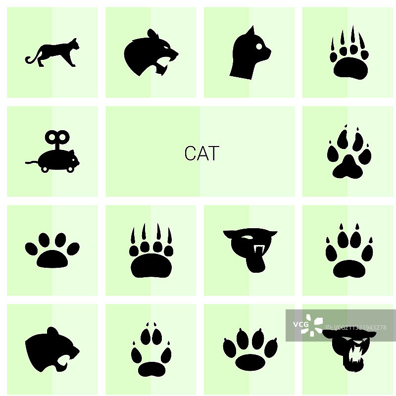 14个猫图标图片素材