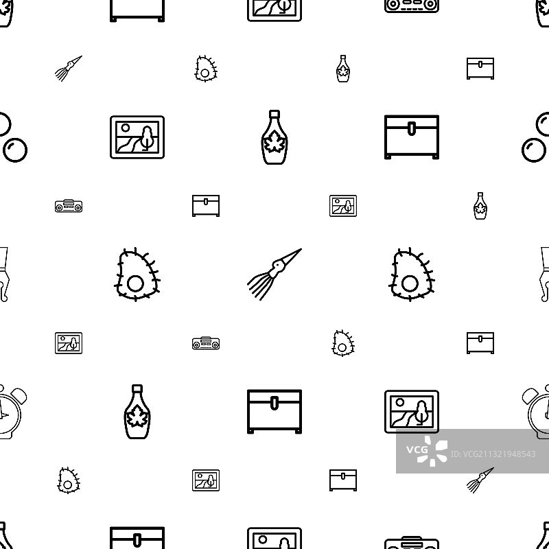 白色背景上的复古图标无缝图案图片素材