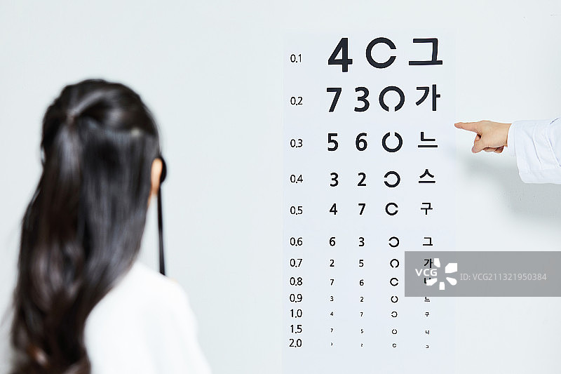 儿童眼科视力检查：近视测试与视力表图片素材